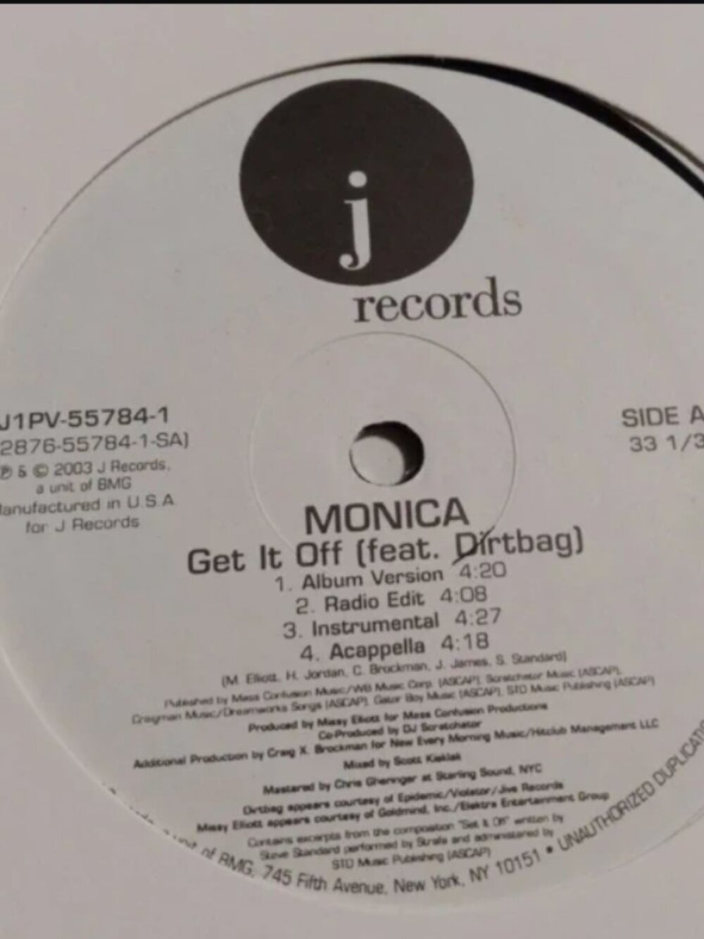 Monica Get It Off Knock Knock 12" Vinyl Single Rare Promo Unplayed Dead Stock